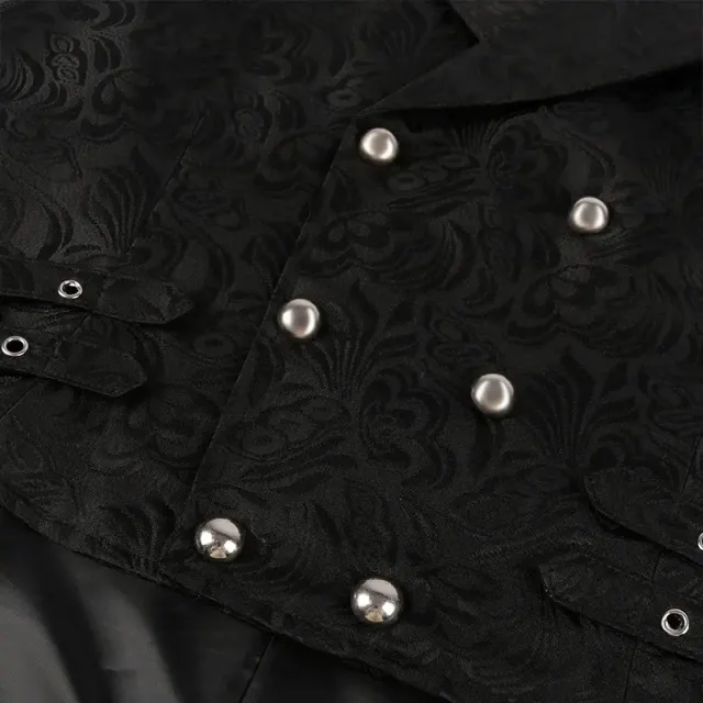 Jacquard Steampunk Vest for Victorian Stage Costume detail 8