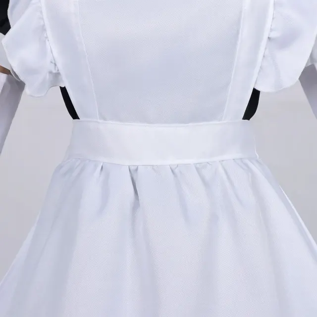 Women's Japanese-Style Black and White Cat Maid Cosplay Dress detail 5
