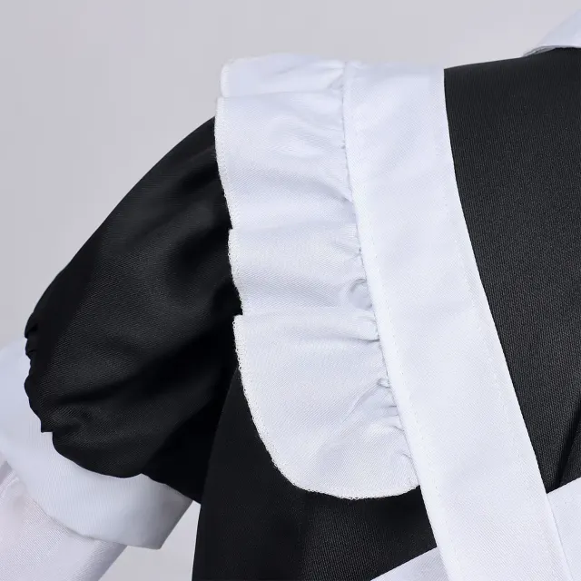 Women's Japanese-Style Black and White Cat Maid Cosplay Dress detail 8
