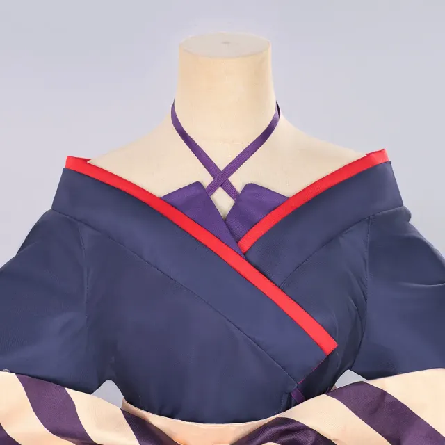 Costume cosplay Kaguya Tsukimi épaules dénudées avec imprimé fleurs de cerisier détail 14