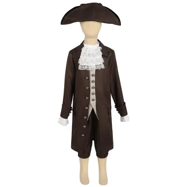 Ensemble de déguisement pirate des Caraïbes et président pour enfants détail 12