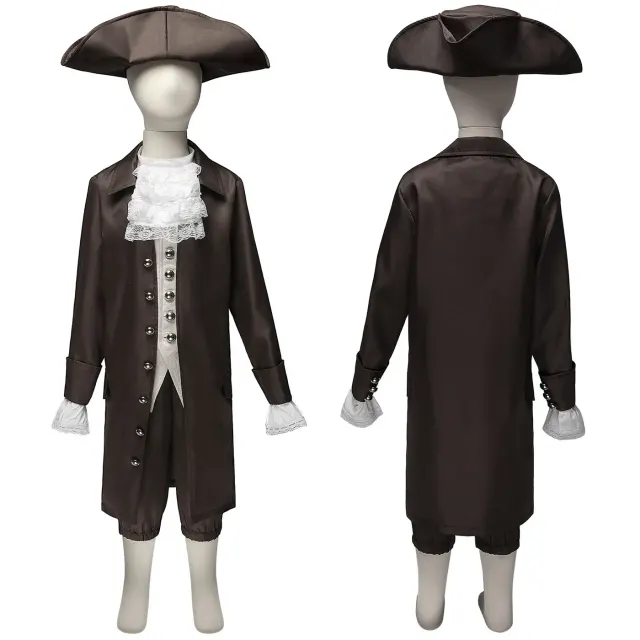 Ensemble de déguisement pirate des Caraïbes et président pour enfants détail 16