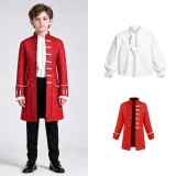 Jacquard Medieval Outfit - Red with White
