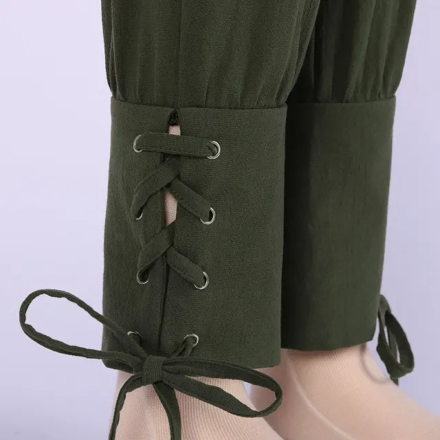 Ensemble chemise et pantalon court de pirate médiéval pour enfant détail 12