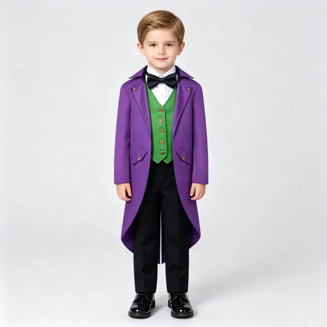 Ensemble de costume queue-de-pie punk médiéval et Renaissance pour enfant détail 14