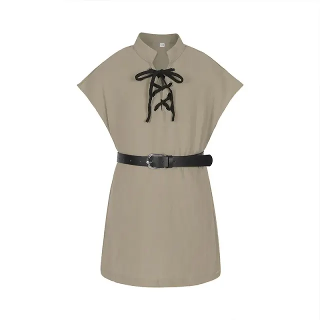 Kids Renaissance Pirate Sleeveless Lace-Up Costume Top detail 16