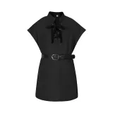 Sleeveless Lace-Up Top - Black (No Belt)