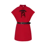 Sleeveless Lace-Up Top - Red (No Belt)