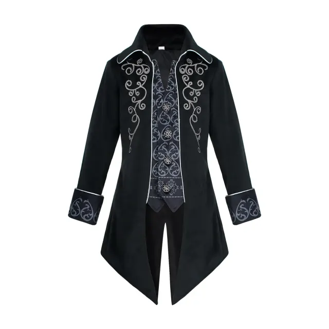 Costume cosplay queue-de-pie Renaissance à bordure argentée pour enfants détail 1
