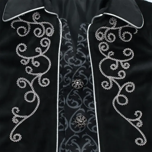 Costume cosplay queue-de-pie Renaissance à bordure argentée pour enfants détail 5