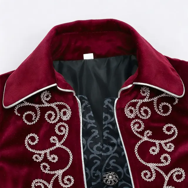 Costume cosplay queue-de-pie Renaissance à bordure argentée pour enfants détail 11