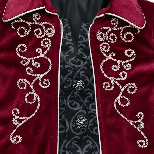 Costume cosplay queue-de-pie Renaissance à bordure argentée pour enfants détail 12