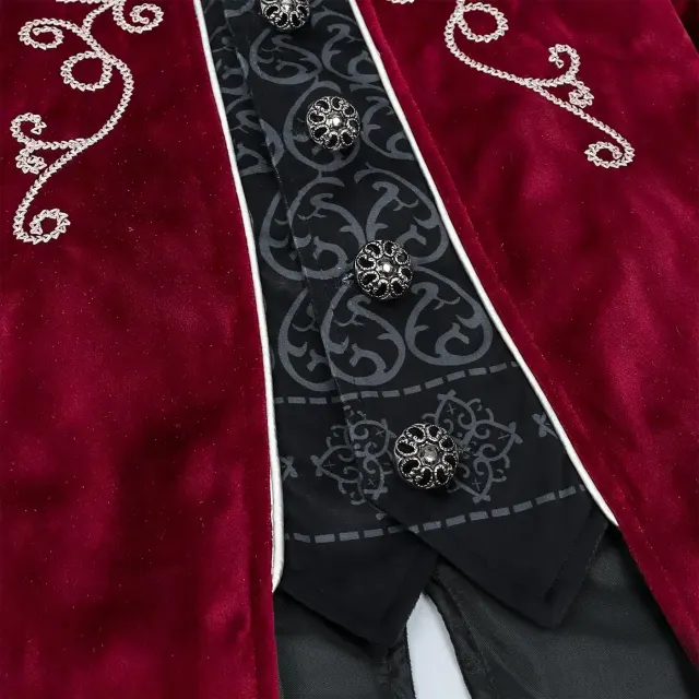 Costume cosplay queue-de-pie Renaissance à bordure argentée pour enfants détail 13