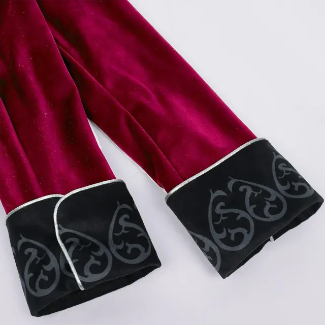 Costume cosplay queue-de-pie Renaissance à bordure argentée pour enfants détail 15