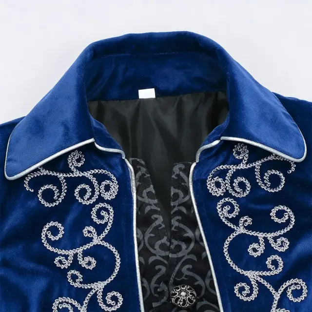 Costume cosplay queue-de-pie Renaissance à bordure argentée pour enfants détail 18