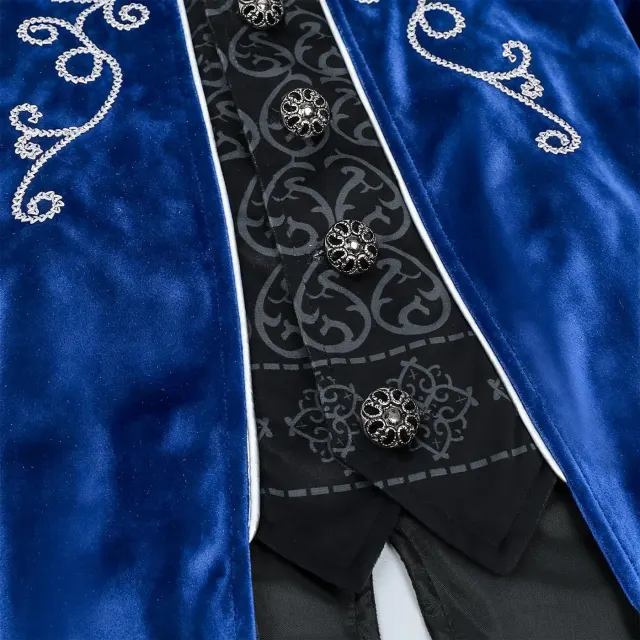 Costume cosplay queue-de-pie Renaissance à bordure argentée pour enfants détail 20