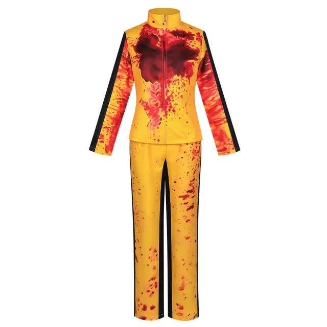 Kill Bill Bride Inspired Yellow Cosplay Tracksuit Set detail 1