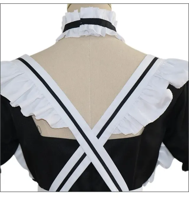 Women's Lolita Maid Cosplay Dress Full Set detail 6