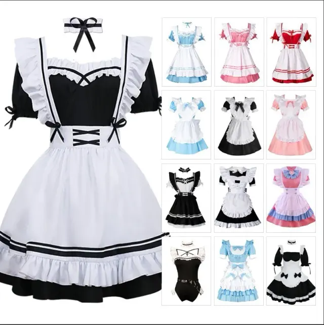 A cute Lolita-style maid cosplay dress from the full costume set, designed for anime and game roleplay.