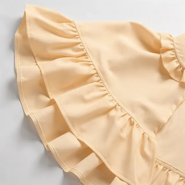 detalle de Capelina Lolita de escenario con volantes y lazo, estilo vintage francés 17
