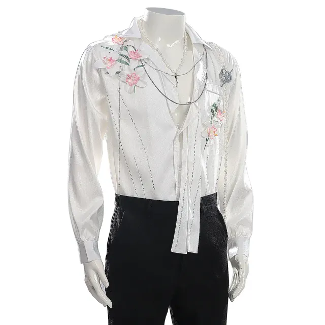 Love and Deepspace Caleb Floating Flowers Cosplay Shirt detail 3