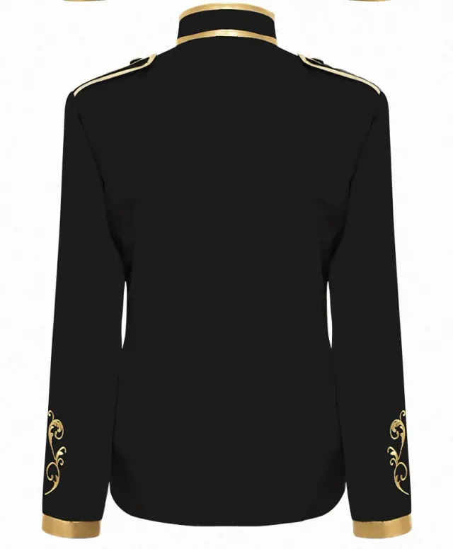 Mittelalterliche Hof-Prinz-Cosplay-Jacke mit Goldstickerei Detail 1