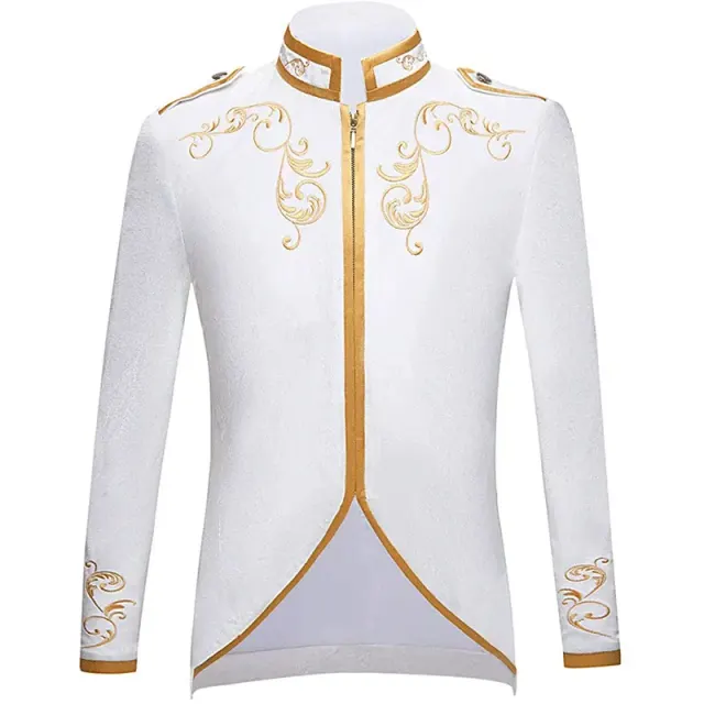 Mittelalterliche Hof-Prinz-Cosplay-Jacke mit Goldstickerei Detail 2