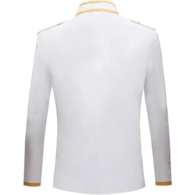 Mittelalterliche Hof-Prinz-Cosplay-Jacke mit Goldstickerei Detail 3