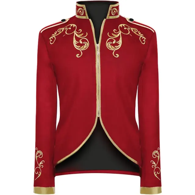 Mittelalterliche Hof-Prinz-Cosplay-Jacke mit Goldstickerei Detail 8