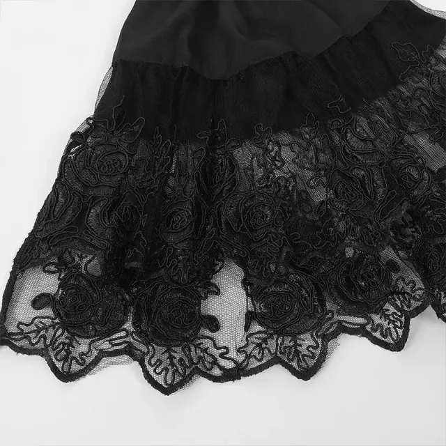 detalle de Camisa cosplay de Halloween medieval francesa con cuello alto, encaje y volantes 7