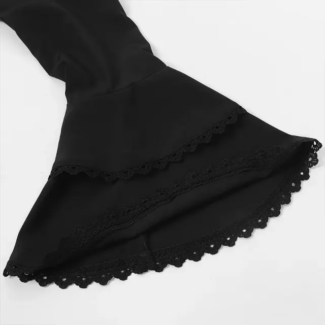 detalle de Camisa cosplay de Halloween medieval francesa con cuello alto, encaje y volantes 10