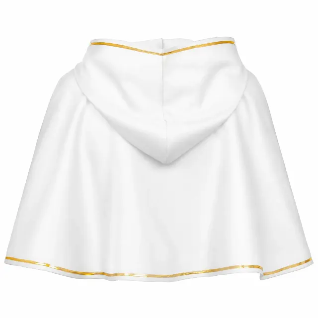 Costume cosplay Halloween unisexe médiéval à cape à capuche bordée d'or détail 2