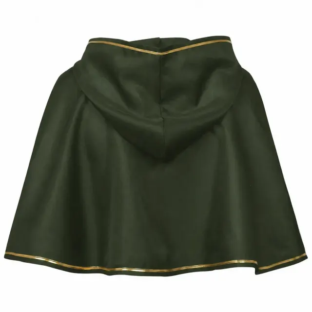 Costume cosplay Halloween unisexe médiéval à cape à capuche bordée d'or détail 10