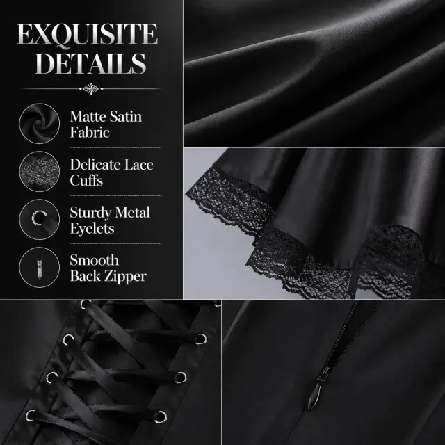 Costume cosplay de robe de sorcière à capuche gothique médiévale détail 4