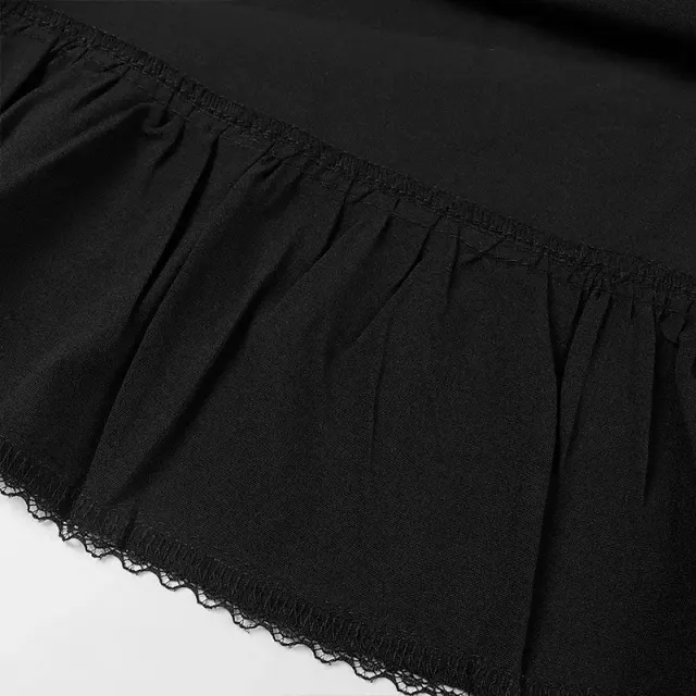 Medieval Gothic Lace-Up Ruffled Full Skirt for Women detail 8