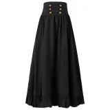 Lace-Trim Skirt - Black