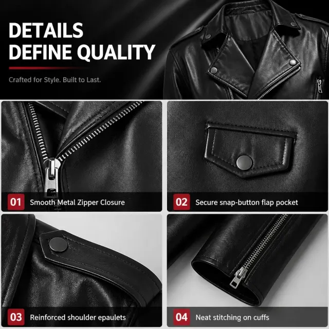 Mittelalterliche Gothic-Punk-Motorradjacke für Bühnenkostüme Detail 4