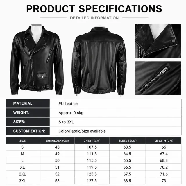 Mittelalterliche Gothic-Punk-Motorradjacke für Bühnenkostüme Detail 5