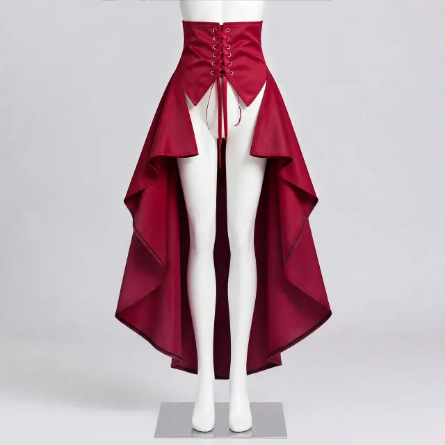 Mittelalterlicher Piraten-Cosplay-Rock mit hoher Taille und Rüschen Detail 1