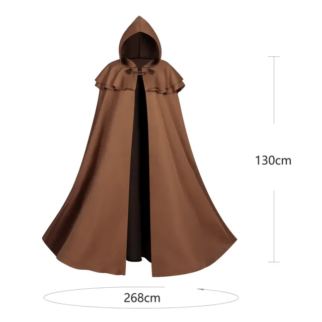 Medieval Hooded Knight Cape for Halloween Cosplay Stage detail 1