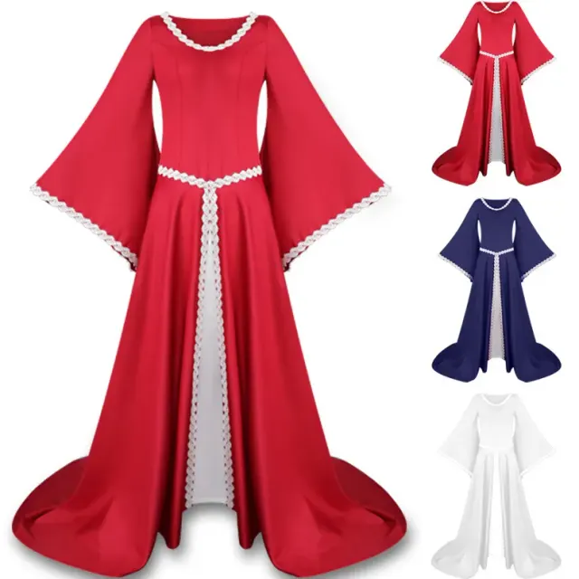 Mittelalterliches Kapuzen-Cosplay-Kleid mit Schnürung und Glockenärmeln Detail 11