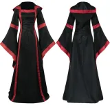 Vintage-Kapuzenkleid - Schwarz