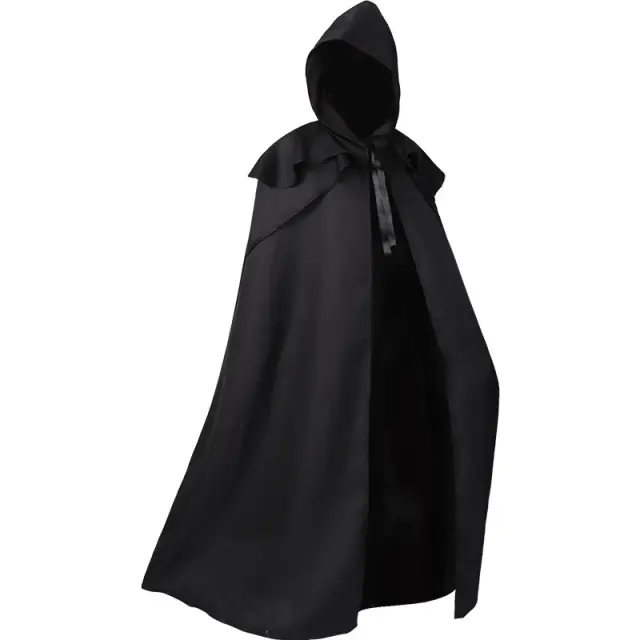 detalle de Capa de monje con capucha de estilo medieval para cosplay de Halloween 1