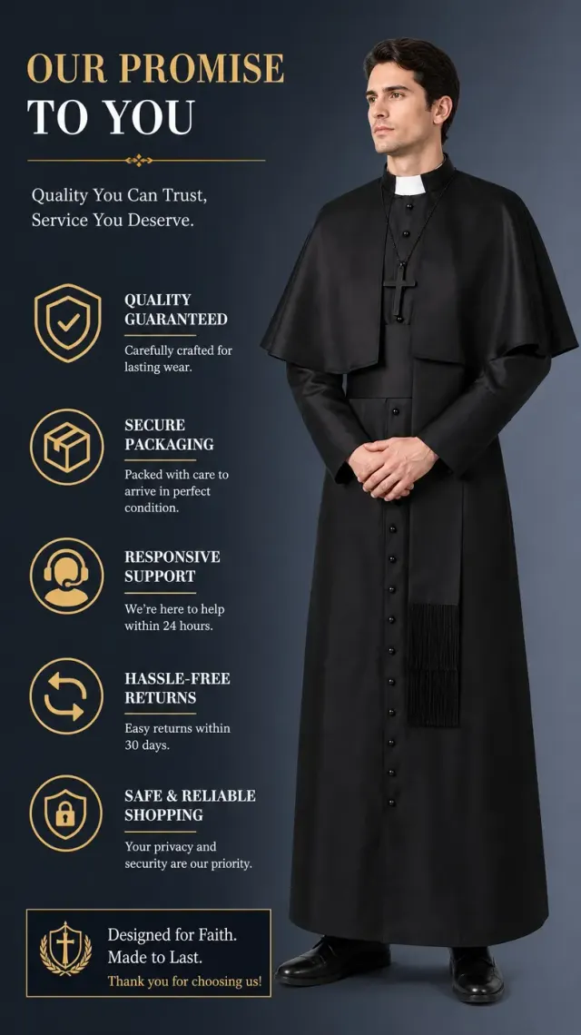 Mittelalterliches Priester-Cosplay-Kostüm mit Umhang und Accessoires Detail 14