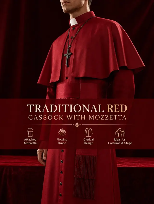 Mittelalterliches Priester-Cosplay-Kostüm mit Umhang und Accessoires Detail 16