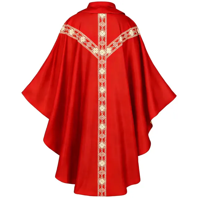Medieval Priest Monk Cosplay Robe with Printed Cape detail 10
