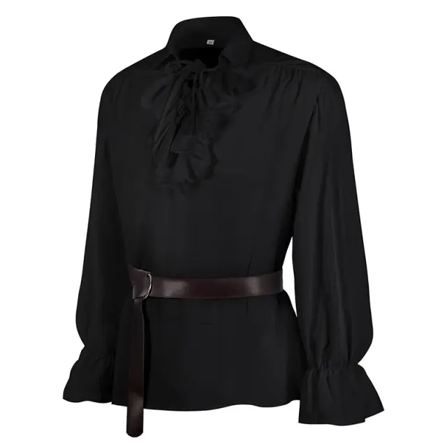 Medieval Puff Sleeve Drawstring Shirt for Cosplay and Stage detail 8