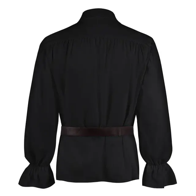 Medieval Puff Sleeve Drawstring Shirt for Cosplay and Stage detail 9