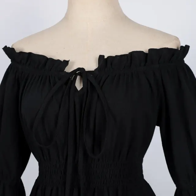 Robe cosplay médiévale Renaissance à épaules dénudées pour la scène détail 5