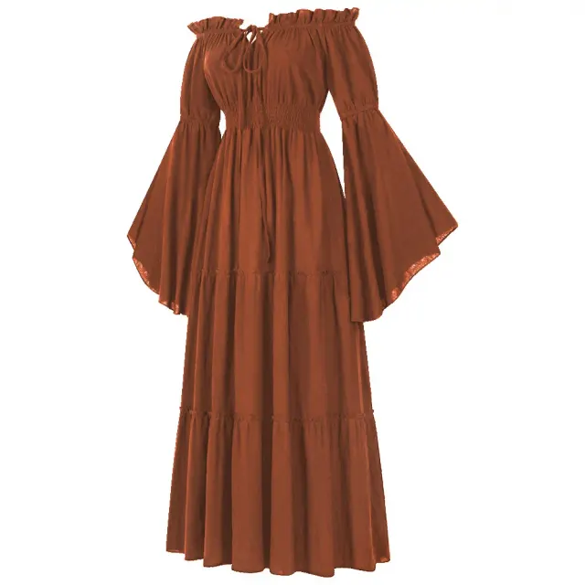 Robe cosplay médiévale Renaissance à épaules dénudées pour la scène détail 13